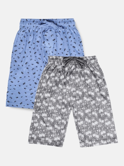 

Urban Dog Boys Blue Printed Mid Rise Regular Shorts Pack of 2