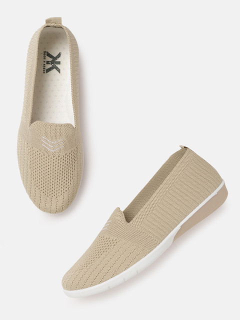 

Kook N Keech Women Beige Woven Design Slip-Ons