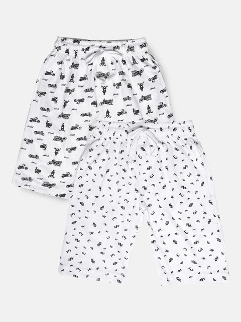 

Urban Dog Boys Pack of 2 White Printed Cotton Shorts