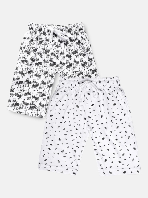 

Urban Dog Boys Pack of 2 White & Black Printed Cotton Shorts