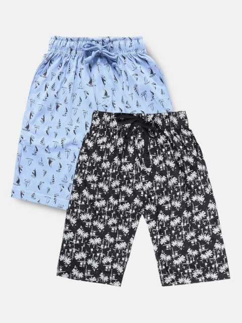 

Urban Dog Boys Pack of 2 White & Black Printed Cotton Shorts