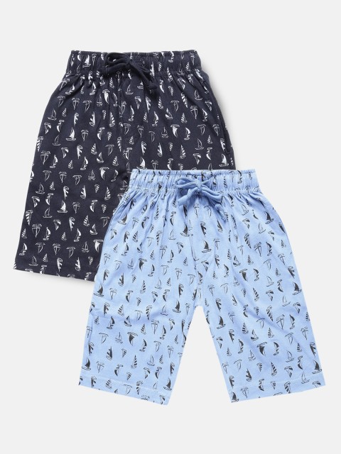 

Urban Dog Boys Pack of 2 Blue Printed Cotton Shorts