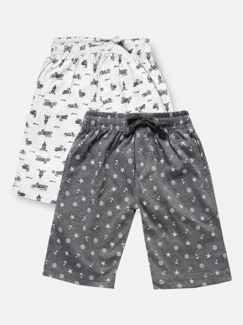 

Urban Dog Boys Pack of 2 Grey Printed Cotton Shorts