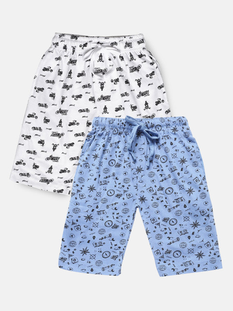 

Urban Dog Boys Pack of 2 Knee-Length Cotton Shorts, Blue