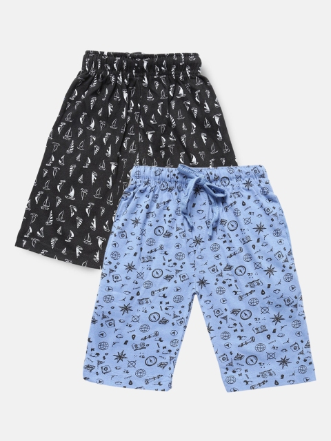 

Urban Dog Boys Pack Of 2 Printed Cotton Shorts, Blue