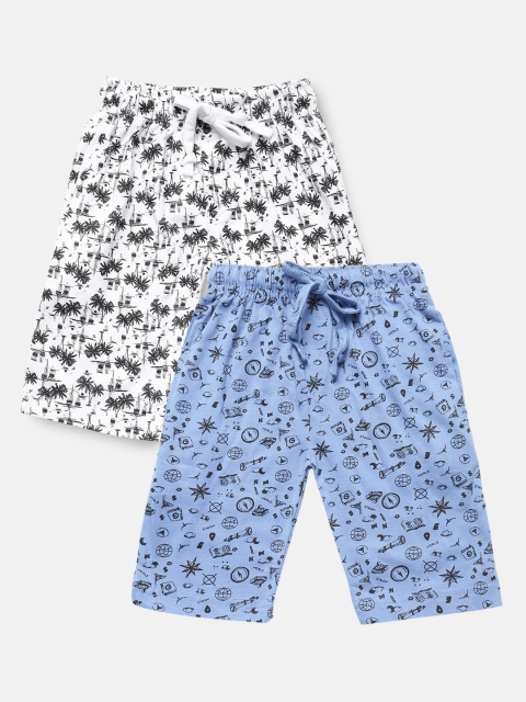 

Urban Dog Boys Pack Of 2 Printed Cotton Shorts, Blue