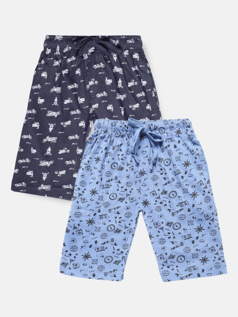 

Urban Dog Boys Pack of 2 Knee-Length Cotton Shorts, Blue