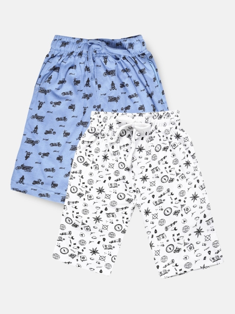 

Urban Dog Boys Pack Of 2 Printed Cotton Shorts, White
