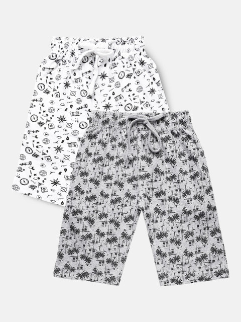 

Urban Dog Boys Pack Of 2 Printed Shorts, Grey