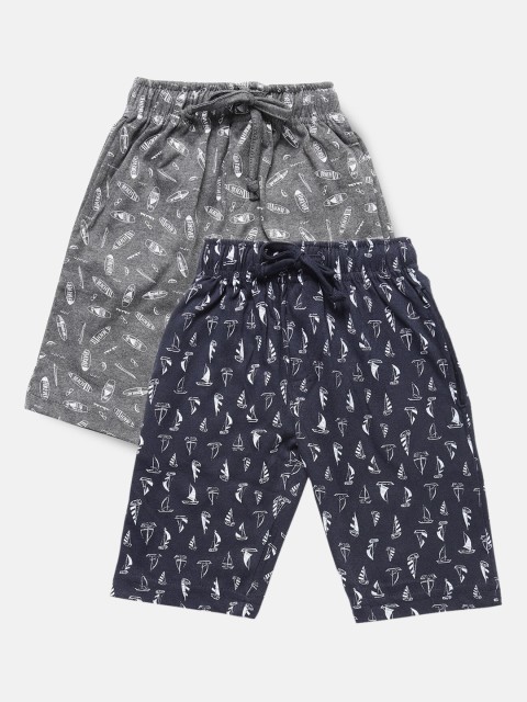 

Urban Dog Boys Pack of 2 Knee-Length Cotton Shorts, Navy blue