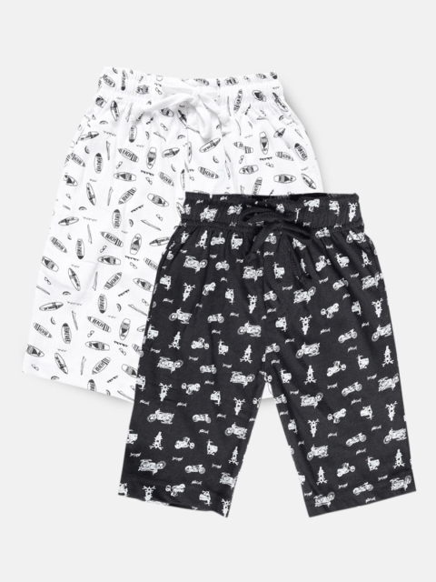 

Urban Dog Boys Black Conversational 2 Printed Mid-Rise Regular Shorts