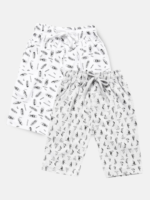 

Urban Dog Boys White Conversational 2 Printed Mid-Rise Regular Shorts