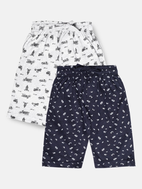 

Urban Dog Boys Pack of 2 Knee-Length Cotton Shorts, Navy blue