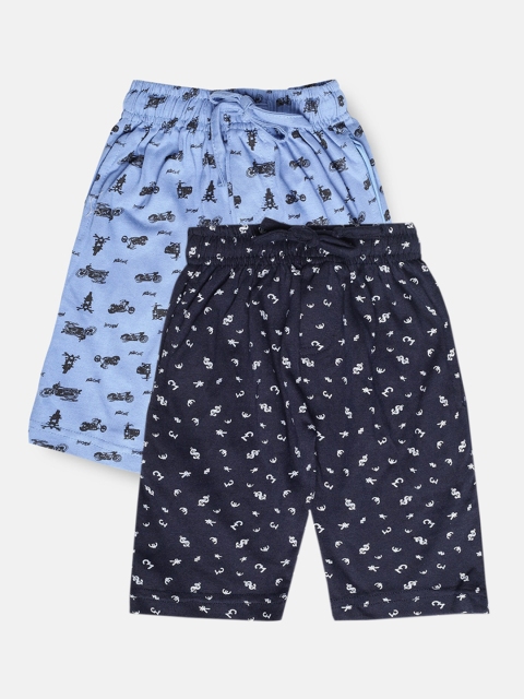 

Urban Dog Boys Pack of 2 Knee-Length Cotton Shorts, Navy blue