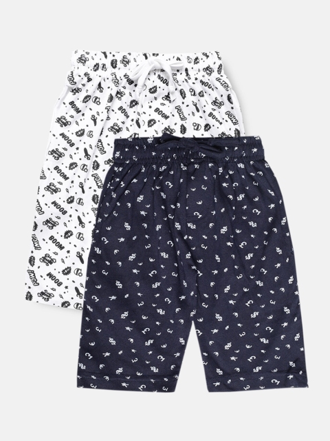 

Urban Dog Boys Pack Of 2 Printed Shorts, Navy blue