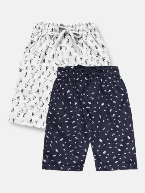 

Urban Dog Boys Pack Of 2 Printed Cotton Shorts, Navy blue