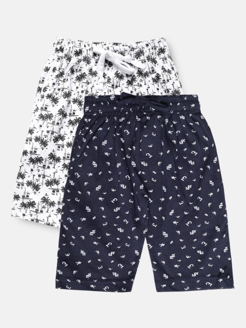 

Urban Dog Boys Pack of 2 Knee-Length Cotton Shorts, Navy blue