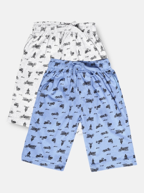 

Urban Dog Boys Pack of 2 Printed Cotton Shorts, Blue