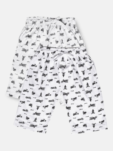 

Urban Dog Boys Pack Of 2 Printed Cotton Shorts, White
