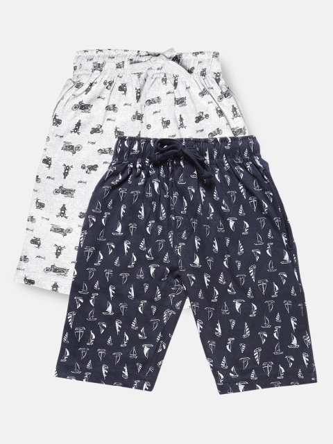 

Urban Dog Boys Pack of 2 Knee-Length Cotton Shorts, Navy blue