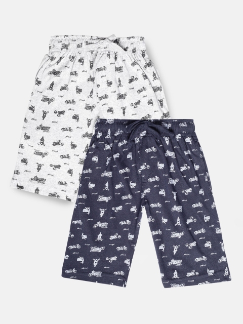 

Urban Dog Boys Pack Of 2 Printed Cotton Shorts, Navy blue