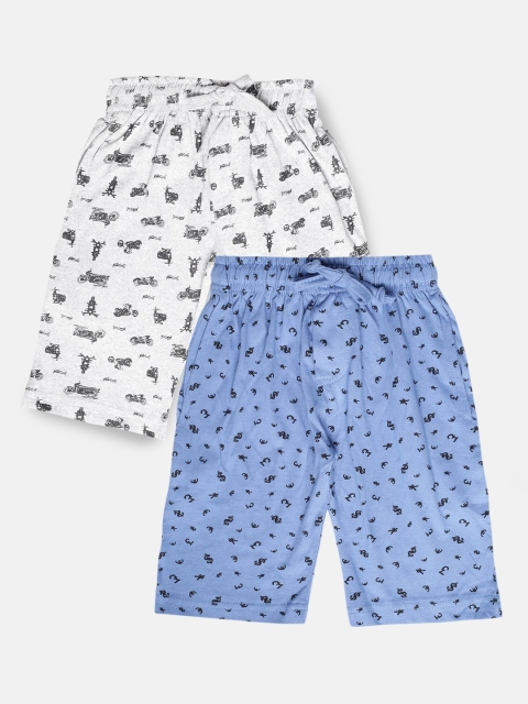 

Urban Dog Boys Pack of 2 Knee-Length Cotton Shorts, Blue