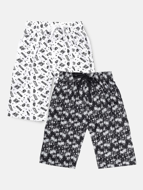 

Urban Dog Boys Black Conversational 2 Printed Mid-Rise Regular Shorts