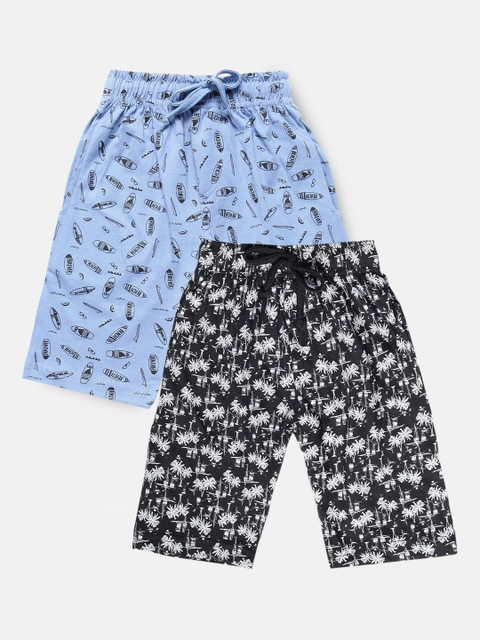 

Urban Dog Boys Black Conversational 2 Printed Mid-Rise Regular Shorts