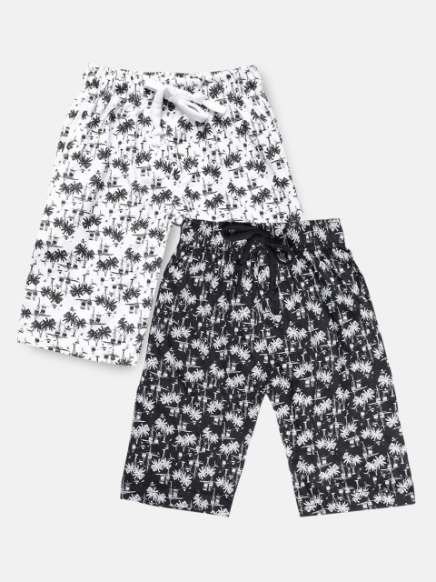 

Urban Dog Boys Pack Of 2 Printed Cotton Shorts, Black