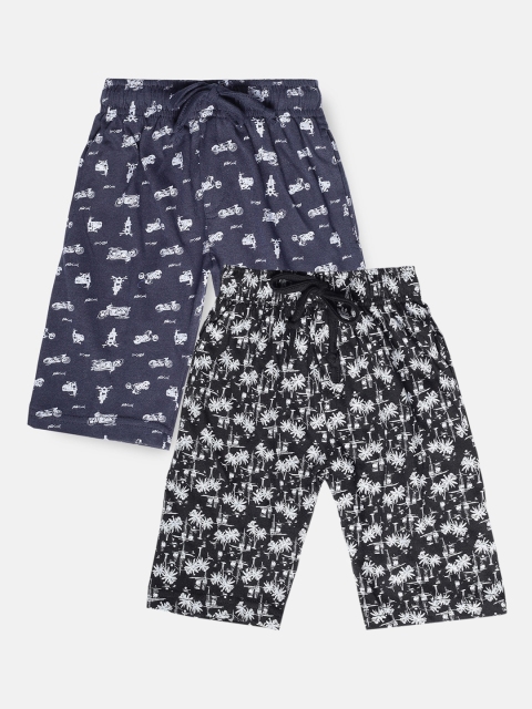

Urban Dog Boys Pack of 2 Knee-Length Cotton Shorts, Black