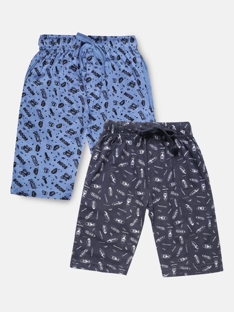 

Urban Dog Boys Pack Of 2 Printed Shorts, Navy blue
