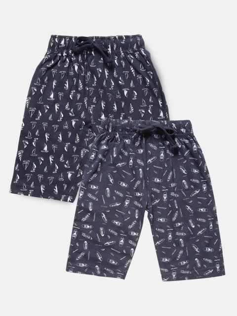 

Urban Dog Boys Pack of 2 Knee-Length Cotton Shorts, Navy blue