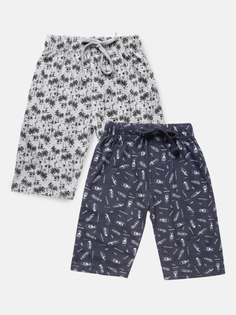 

Urban Dog Boys Navy Blue Conversational 2 Printed Mid-Rise Regular Shorts