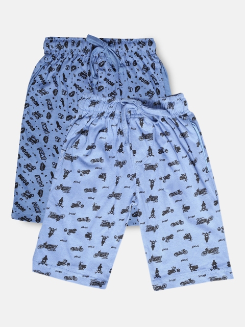 

Urban Dog Boys Pack of 2 Knee-Length Cotton Shorts, Blue