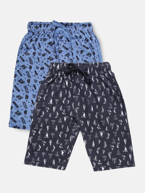 

Urban Dog Boys Navy Blue Conversational 2 Printed Mid-Rise Regular Shorts