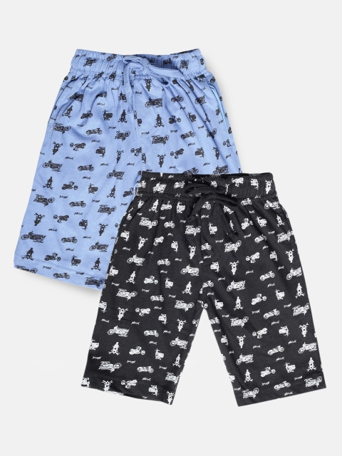 

Urban Dog Boys Pack Of 2 Printed Shorts, Black