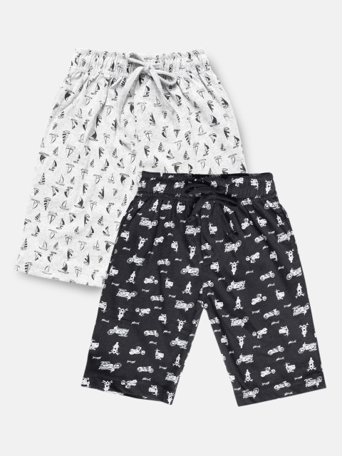 

Urban Dog Boys Black Conversational 2 Printed Mid-Rise Regular Shorts