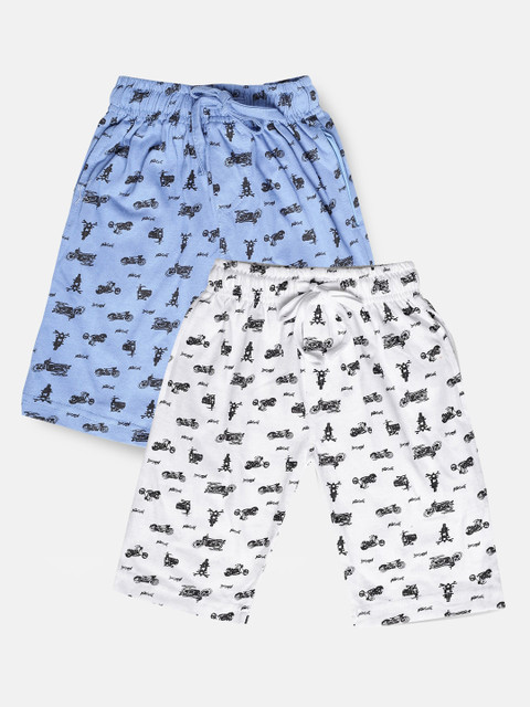 

Urban Dog Boys Pack Of 2 Printed Cotton Shorts, White