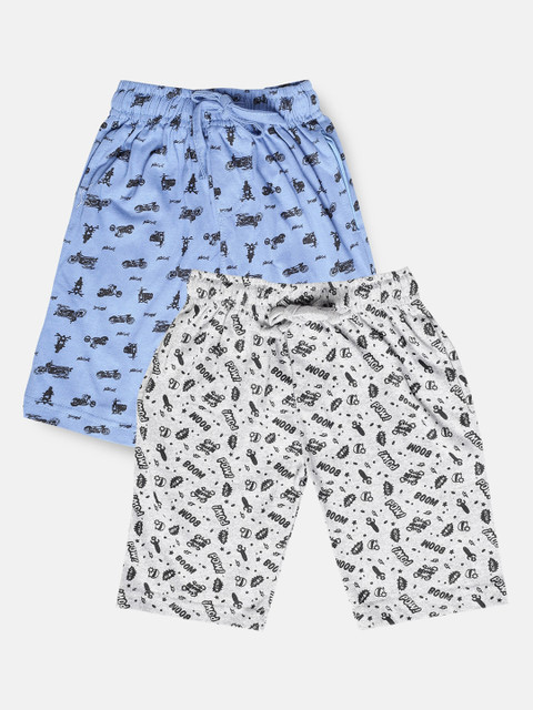 

Urban Dog Boys Pack Of 2 Printed Shorts, Grey melange
