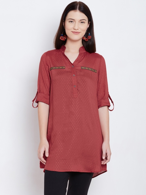 

Fusion Beats Red Patterned Tunic