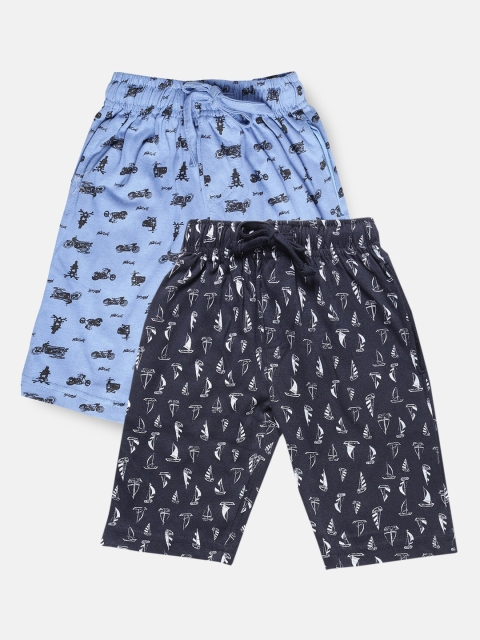 

Urban Dog Boys Pack of 2 Knee-Length Cotton Shorts, Navy blue