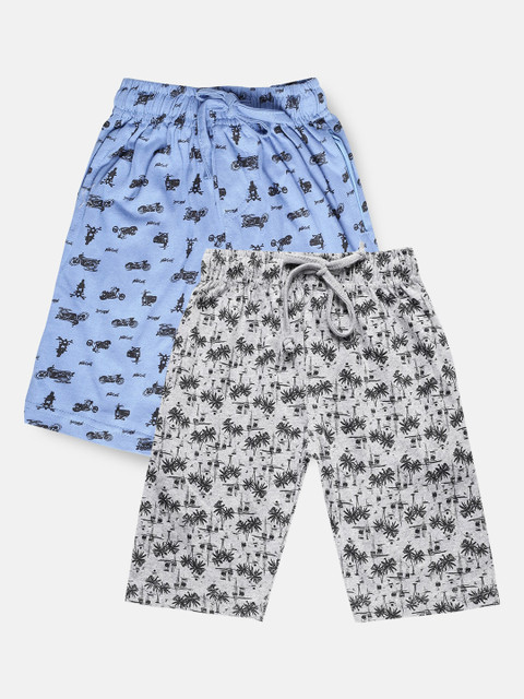 

Urban Dog Boys Grey Printed 2 Mid-Rise Regular Shorts