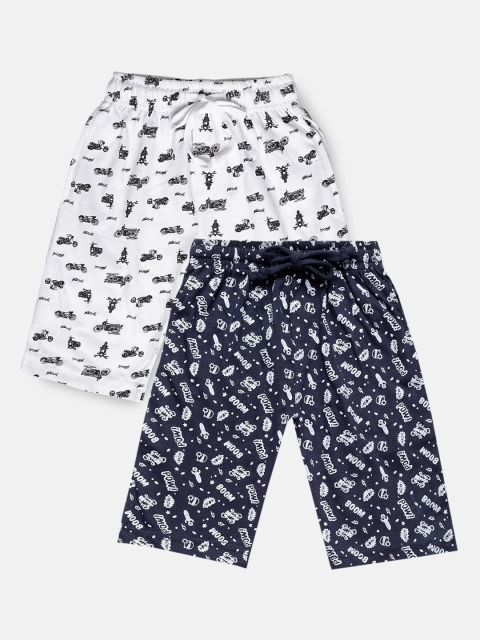 

Urban Dog Boys Pack Of 2 Printed Shorts, Navy blue