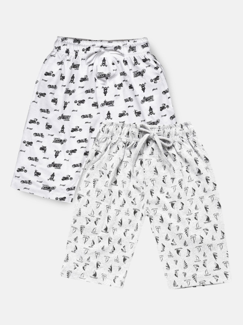 

Urban Dog Boys Pack of 2 Printed Cotton Shorts, White