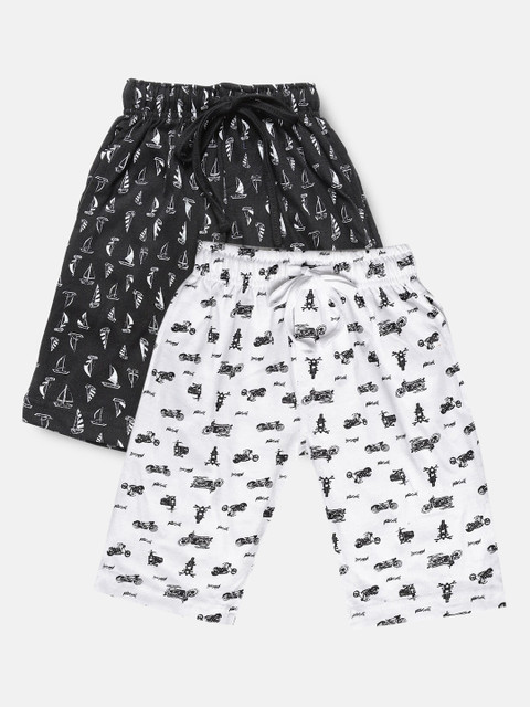 

Urban Dog Boys Pack Of 2 Printed Cotton Shorts, White
