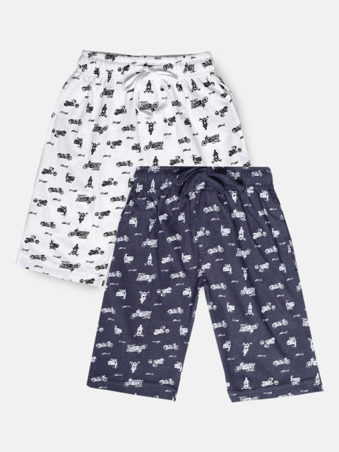 

Urban Dog Boys Pack of 2 Printed Cotton Shorts, Navy blue