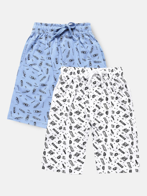 

Urban Dog Boys Pack of 2 Printed Cotton Shorts, White