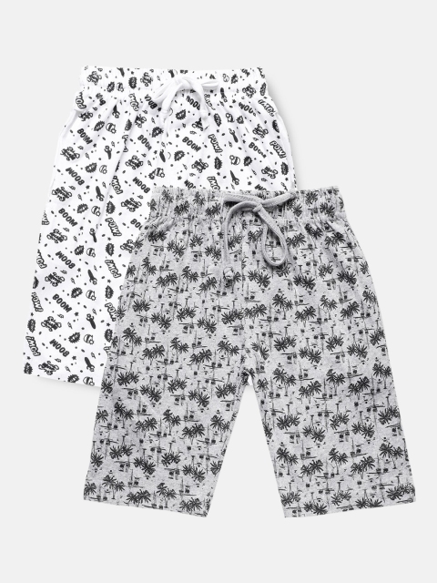 

Urban Dog Boys Pack of 2 Printed Cotton Shorts, Grey