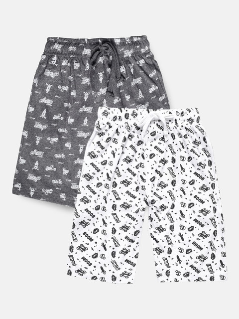 

Urban Dog Boys Pack of 2 Printed Cotton Shorts, White