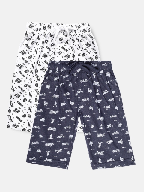

Urban Dog Boys Pack of 2 Printed Cotton Shorts, Navy blue